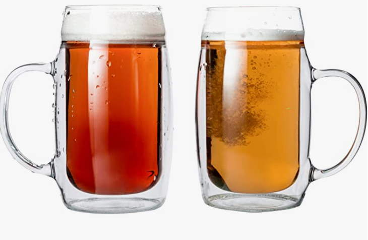 17 oz Double Walled Glass Beer Mug