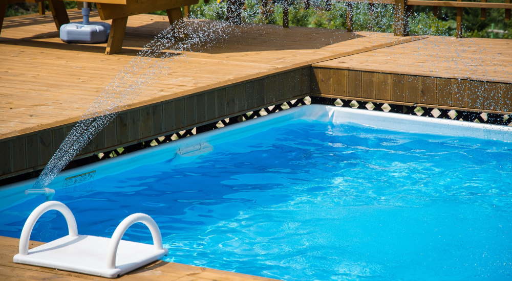 above ground swimming pool with deck